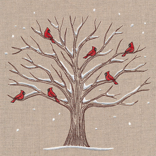 Cardinals and Branches Winter Tree - Image 9