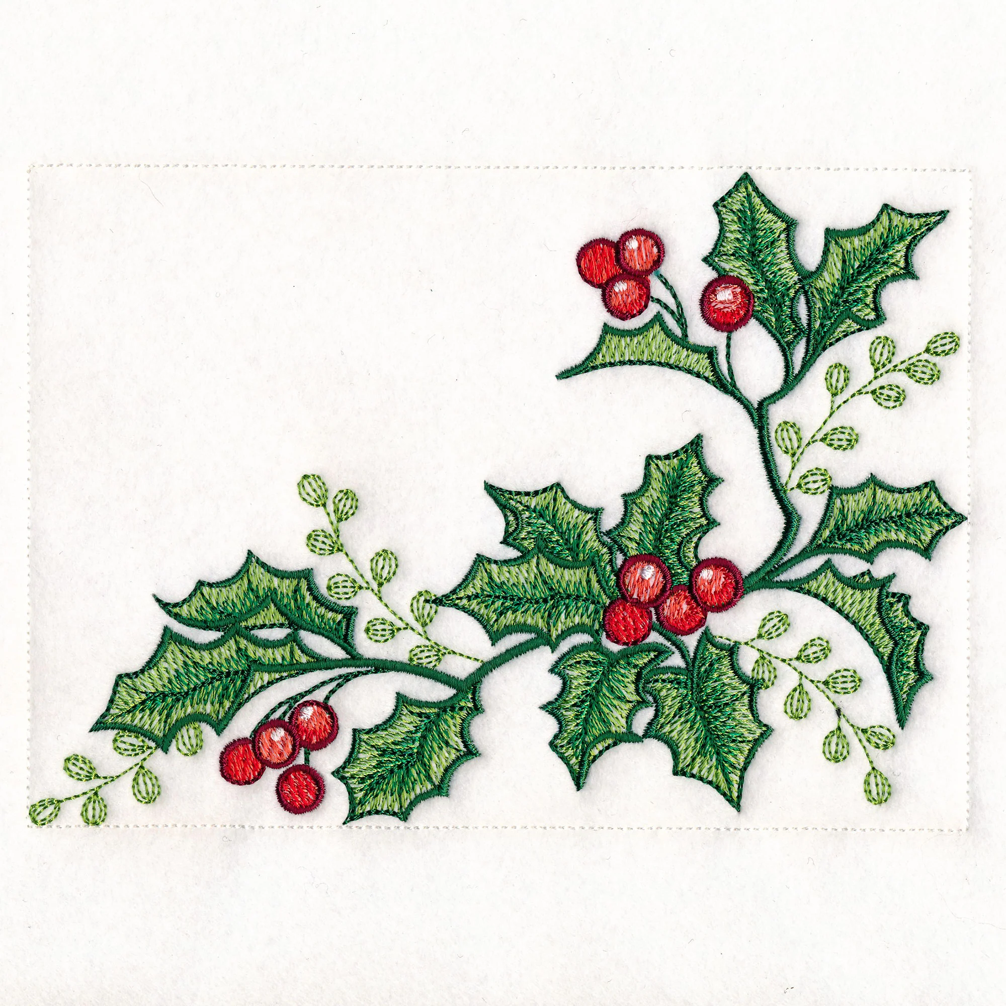 Cardinals & Holly Placemat Corner - Bottom Right - Image 3