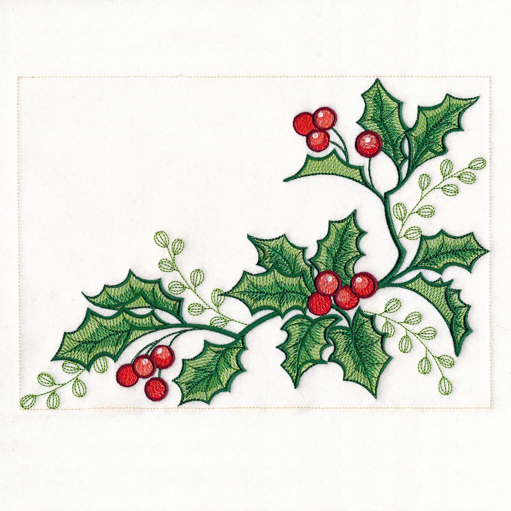 Cardinals & Holly Placemat Corner - Bottom Right - Image 4
