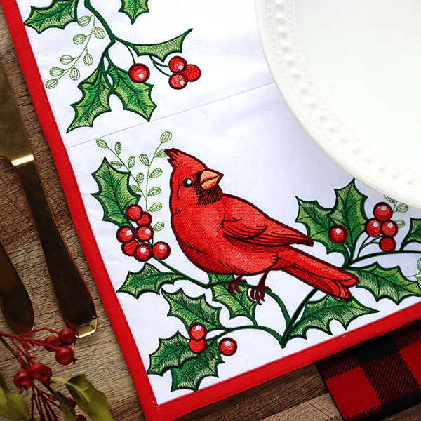 Cardinals & Holly Placemat Corners Design Pack - Image 12