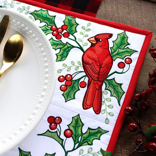 Cardinals & Holly Placemat Corners Design Pack - Image 5