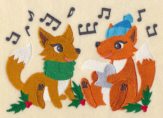 Caroling Christmas Foxes - Image 2