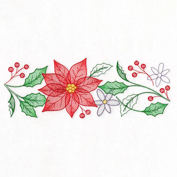 Cascading Poinsettias Christmas Border - Image 2