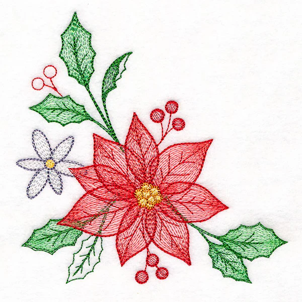 Cascading Poinsettias Christmas Corner - Image 2