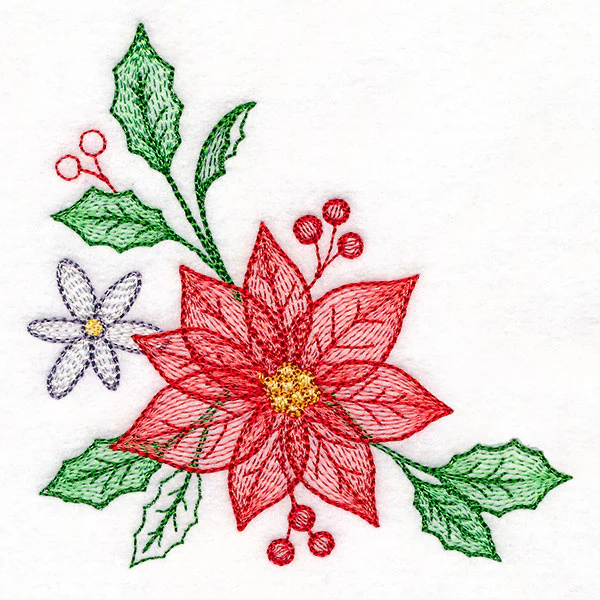 Cascading Poinsettias Christmas Corner - Image 3