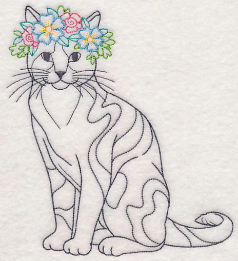 Cat with Floral Crown (Vintage) - Image 2