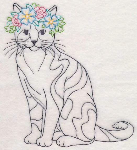 Cat with Floral Crown (Vintage) - Image 6