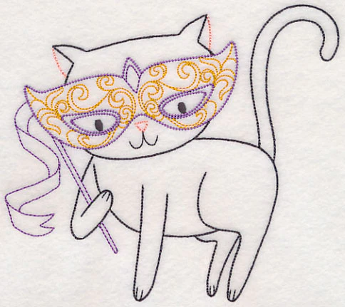 Cat with Masquerade Mask (Vintage) - Image 2