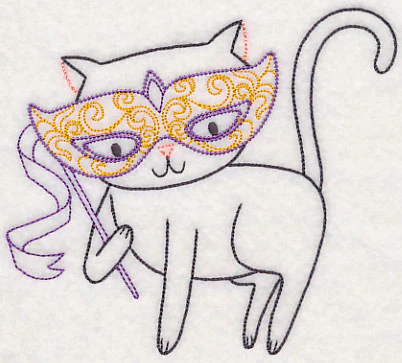 Cat with Masquerade Mask (Vintage) - Image 3