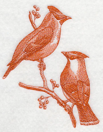 Cedar Waxwings (Toile) - Image 4
