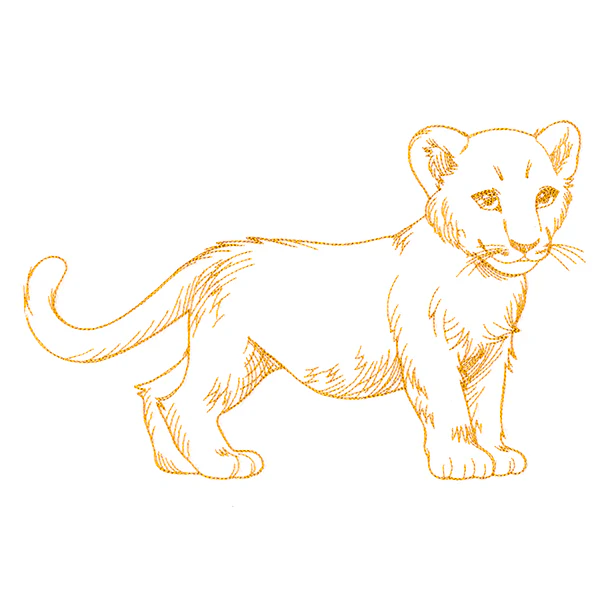 Charming Baby Lion Etching - Image 5