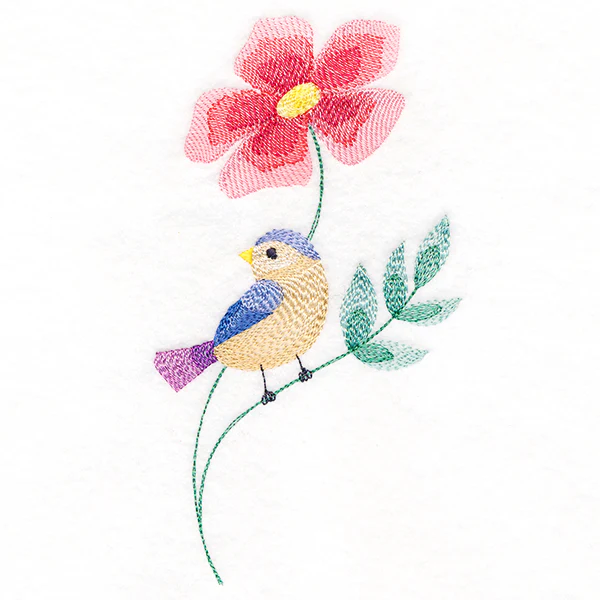 Charming Bird Perched on Petals - Image 4