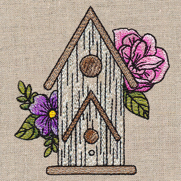 Charming Birdhouse and Blooms - Image 4