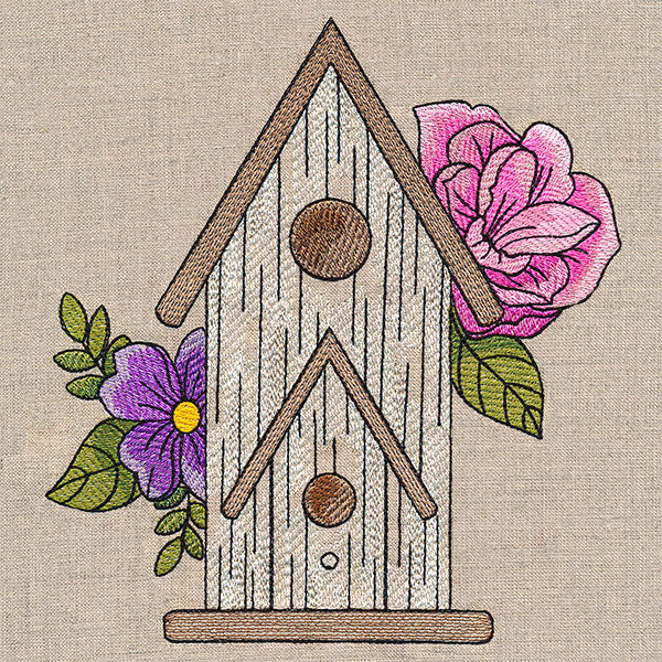 Charming Birdhouse and Blooms - Image 5