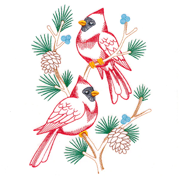 Charming Cardinals in Branches (Vintage) - Image 2