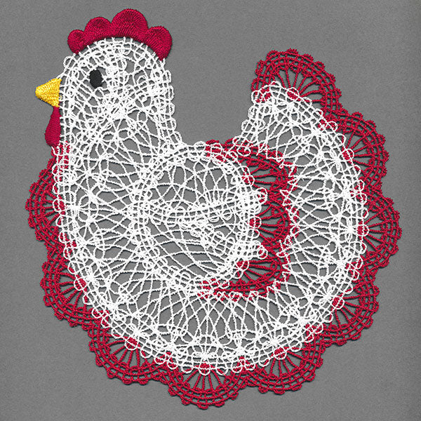 Charming Chicken Lace Doily (Freestanding) - Image 11