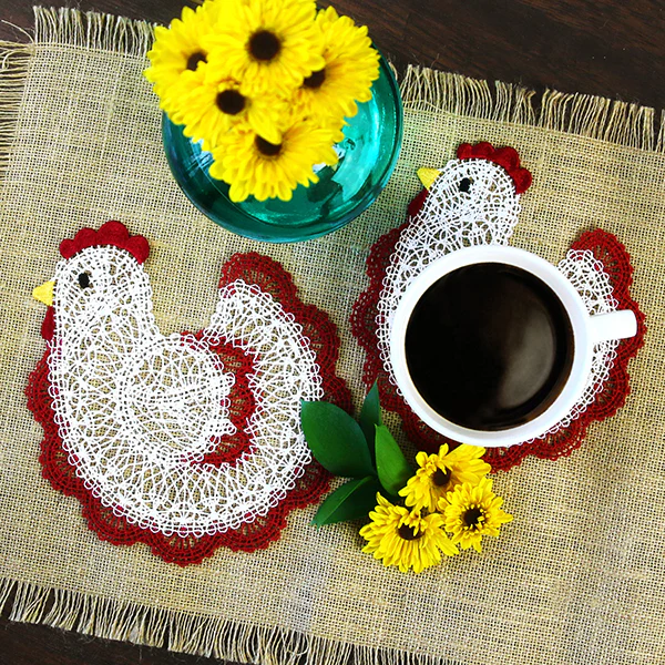 Charming Chicken Lace Doily (Freestanding) - Image 4
