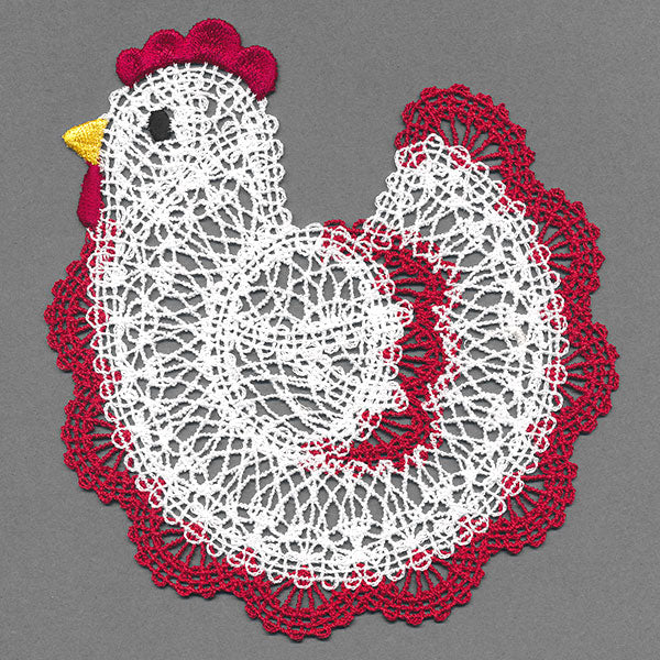 Charming Chicken Lace Doily (Freestanding) - Image 5