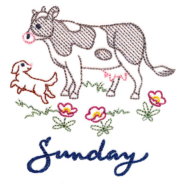 Charming Cow on Sunday (Vintage) - Image 2