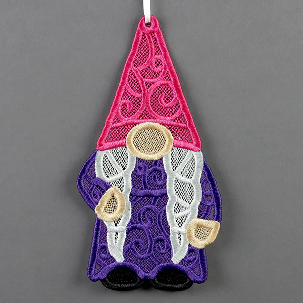 Charming Lady Gnome Ornament (Lace) - Image 4