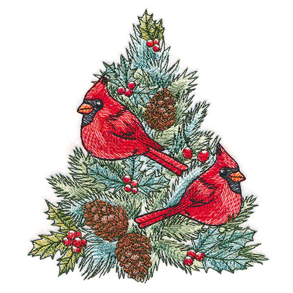 Cheerful Cardinals in Tree - Image 5