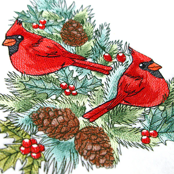 Cheerful Cardinals in Tree - Image 8