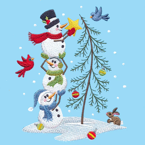 Cheerful Decorating Snowmen Stack - Image 3