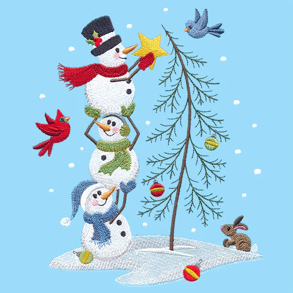Cheerful Decorating Snowmen Stack - Image 4