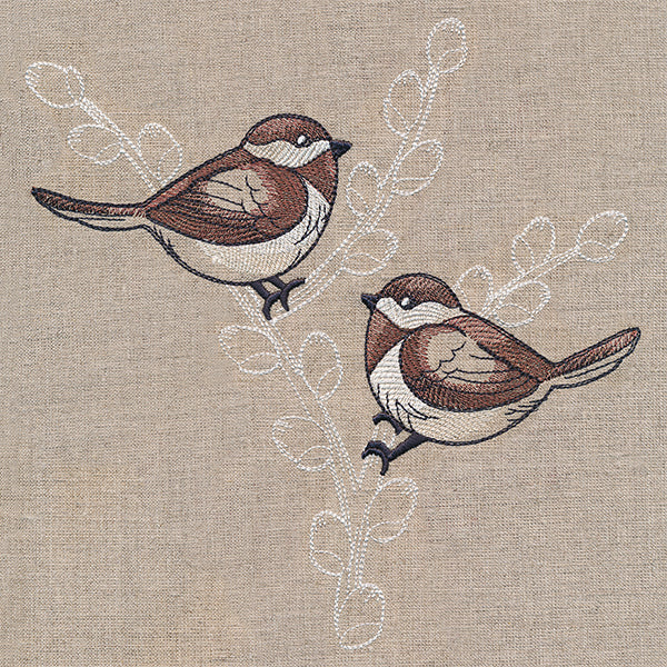 Cheery Chickadees on Branches