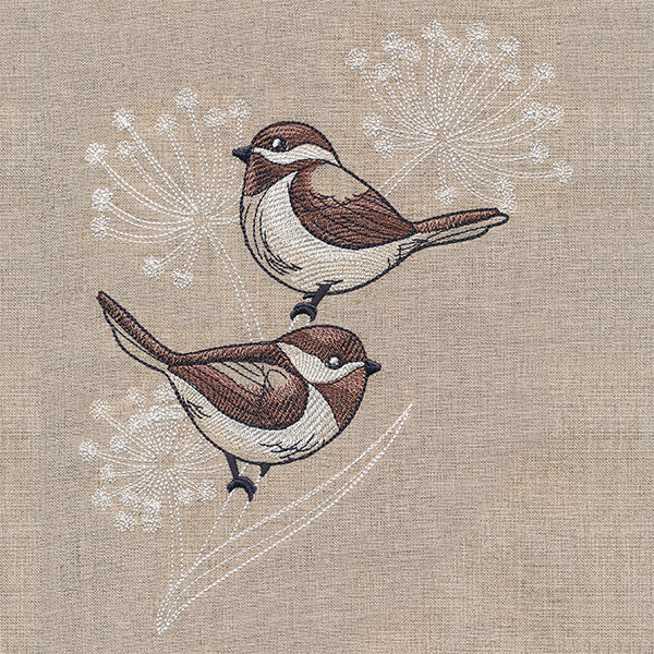 Cheery Chickadees on Flower Stems - Image 5