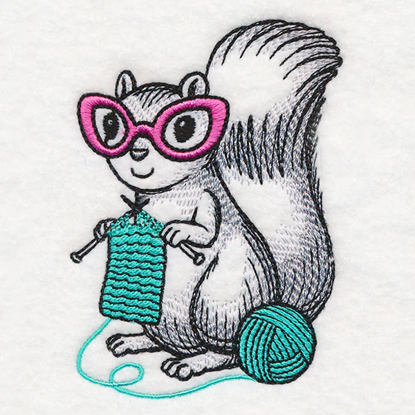 Chic Knitting Squirrel - Image 4