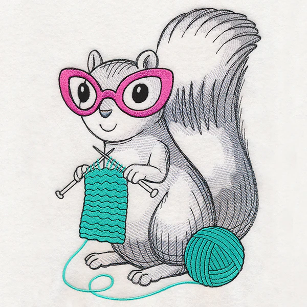 Chic Knitting Squirrel - Image 5