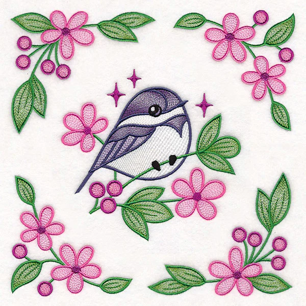 Chickadee and Blooms Pillow Pair - Image 28