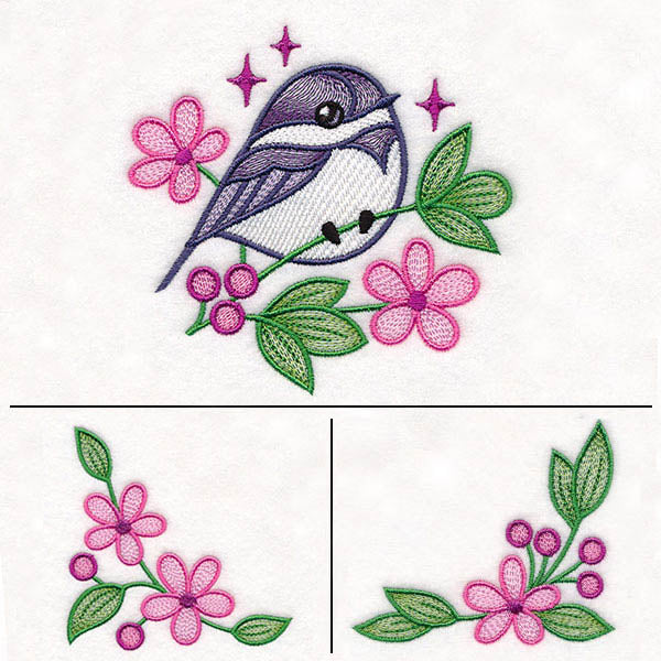 Chickadee and Blooms Pillow Pair - Image 29