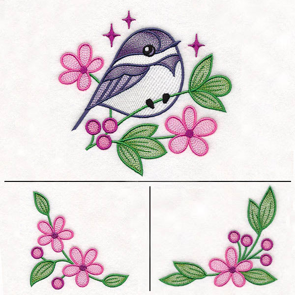 Chickadee and Blooms Pillow Pair - Image 32