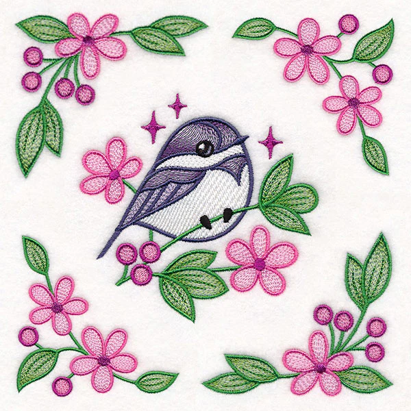 Chickadee and Blooms Pillow Pair - Image 41