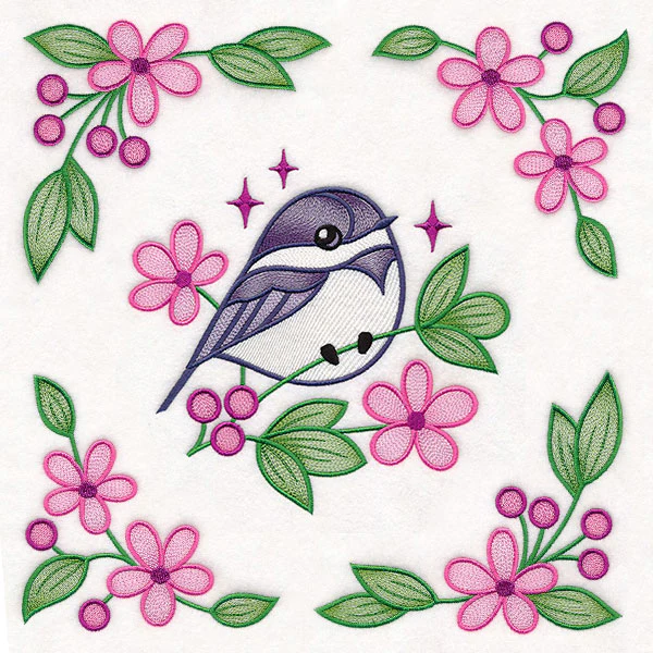 Chickadee and Blooms Pillow Pair - Image 53