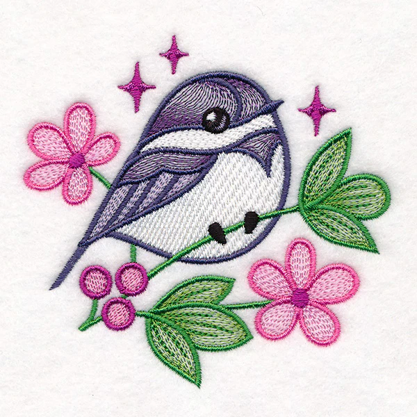 Chickadee and Blooms Pillow Pair - Image 68