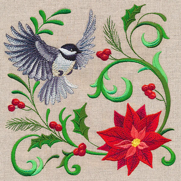 Chickadee and Poinsettia Feature - Image 3