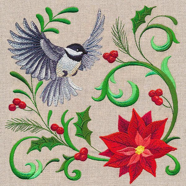 Chickadee and Poinsettia Feature - Image 9