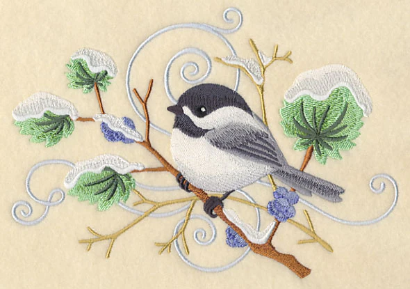 Chickadee and Winter Branch Spray - Image 2