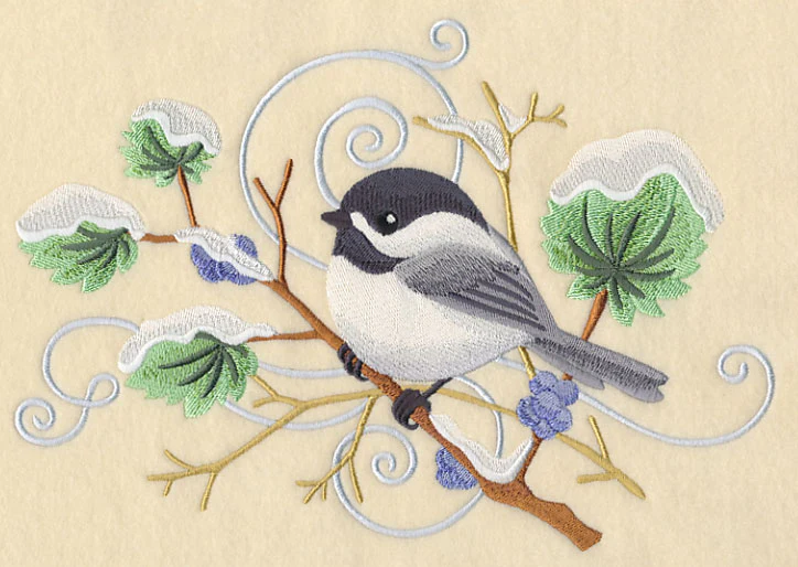 Chickadee and Winter Branch Spray - Image 4