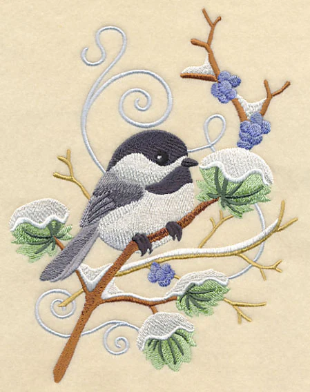 Chickadee and Winter Branch Wedge - Image 2