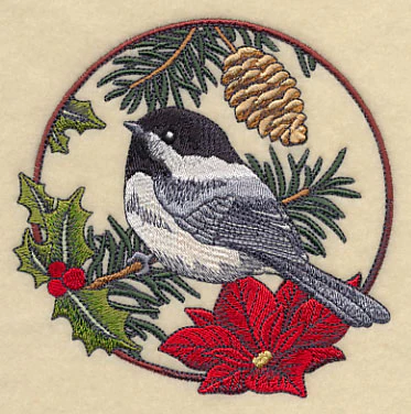 Chickadee in Christmas Blooms - Image 4