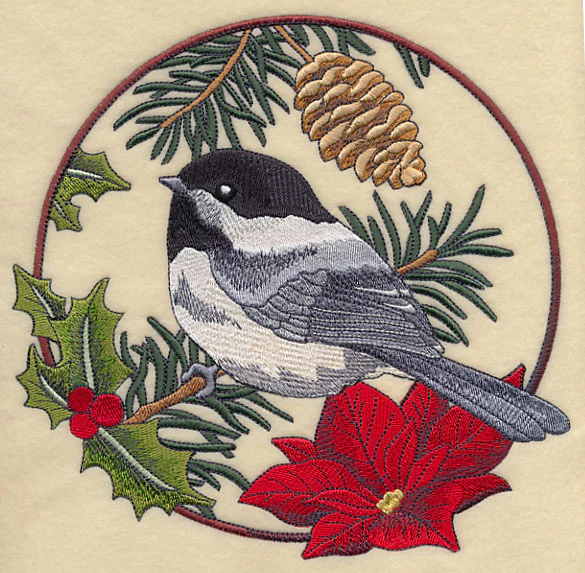 Chickadee in Christmas Blooms - Image 6