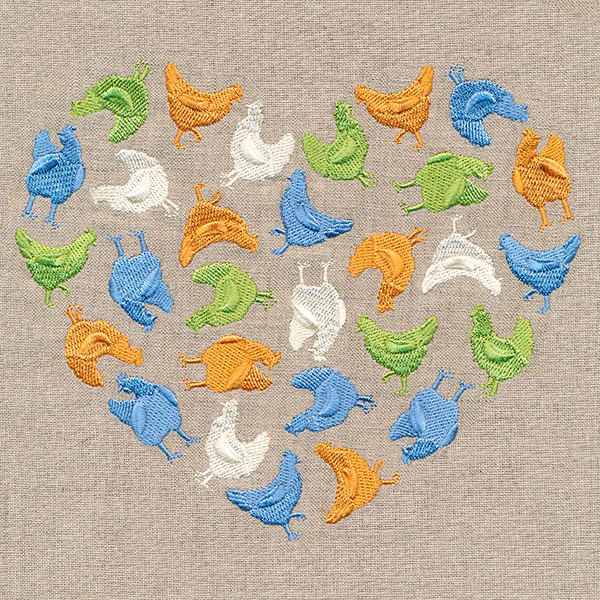 Chicken Silhouette Heart - Image 2