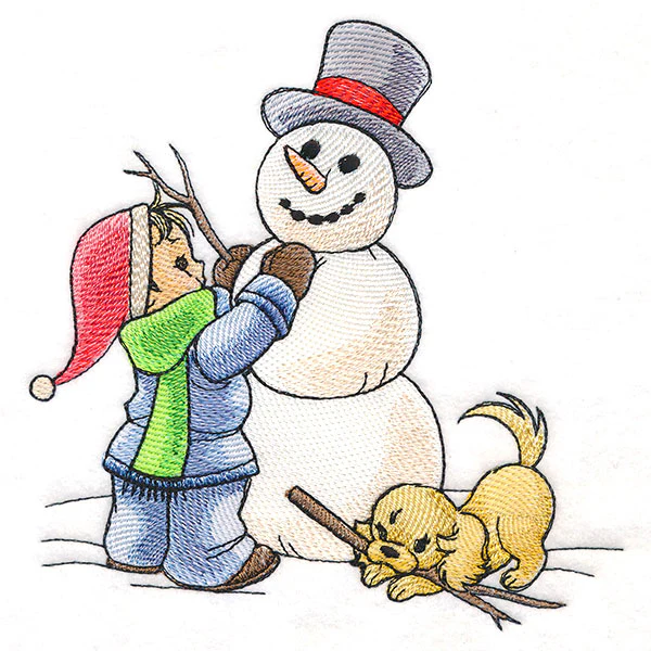 Childhood Charm - Building a Snowman