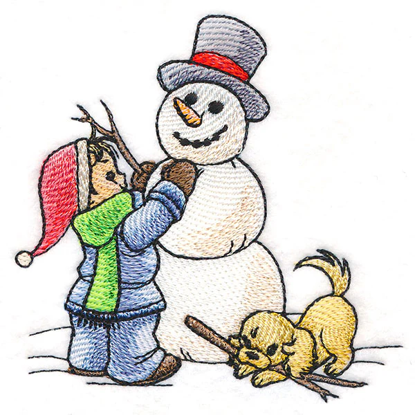 Childhood Charm - Building a Snowman - Image 5