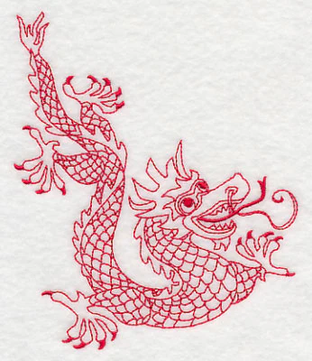 Chinese Dragon 4 (Redwork) - Image 3