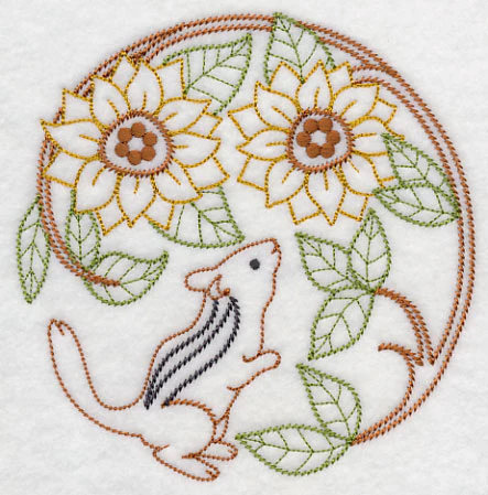 Chipmunk with Sunflowers (Vintage) - Image 3
